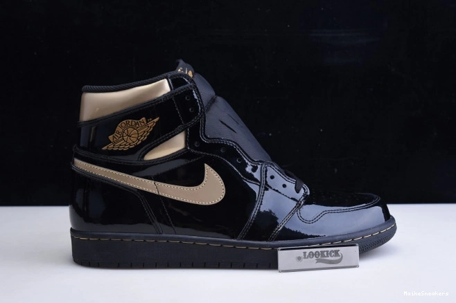 MaikeSneakers HIGH 1 BLACK JORDAN RETRO GOLD 555088-032 AIR (2020) METALLIC 0801